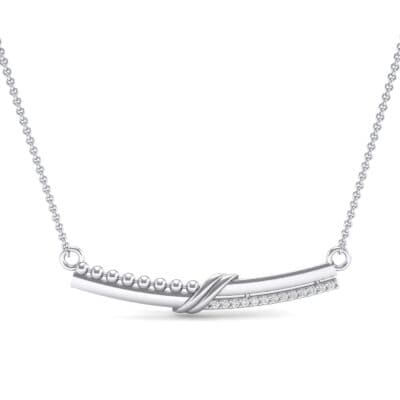 Dot Slash Bar Diamond Necklace (0.13 CTW) Top Dynamic View