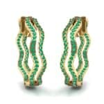 Freeform Pave Emerald Huggie Earrings (1.96 CTW) Perspective View