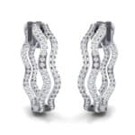 Freeform Pave Diamond Huggie Earrings (1.96 CTW) Perspective View