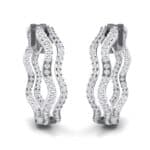 Freeform Pave Diamond Huggie Earrings (1.96 CTW) Perspective View