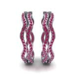 Freeform Pave Ruby Huggie Earrings (1.96 CTW) Side View