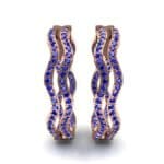 Freeform Pave Blue Sapphire Huggie Earrings (1.96 CTW) Side View