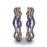 Freeform Pave Blue Sapphire Huggie Earrings (1.96 CTW) Side View