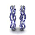 Freeform Pave Blue Sapphire Huggie Earrings (1.96 CTW) Side View