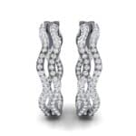 Freeform Pave Diamond Huggie Earrings (1.96 CTW) Side View
