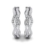 Freeform Pave Diamond Huggie Earrings (1.96 CTW) Side View