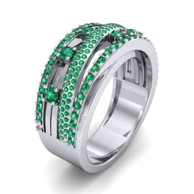 Twist Medley Emerald Ring (1.09 CTW) Perspective View