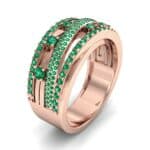 Twist Medley Emerald Ring (1.09 CTW) Perspective View
