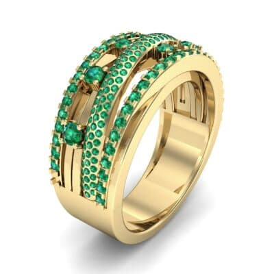 Twist Medley Emerald Ring (1.09 CTW) Perspective View