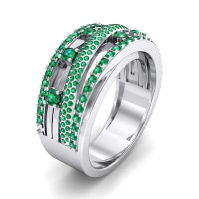 Twist Medley Emerald Ring (1.09 CTW) Perspective View