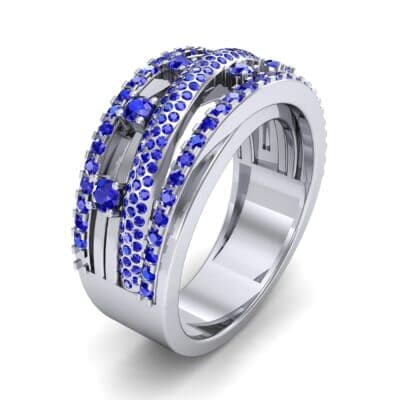 Twist Medley Blue Sapphire Ring (1.09 CTW) Perspective View