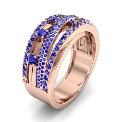 Twist Medley Blue Sapphire Ring (1.09 CTW) Perspective View
