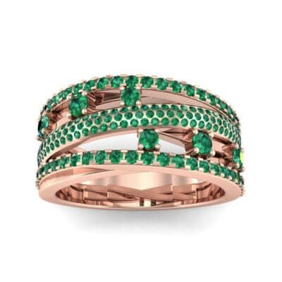 Twist Medley Emerald Ring (1.09 CTW) Top Dynamic View