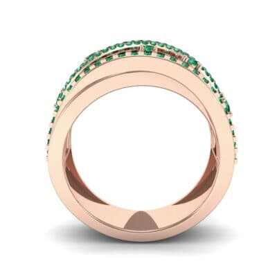Twist Medley Emerald Ring (1.09 CTW) Side View