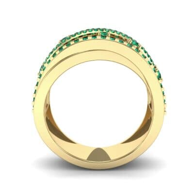 Twist Medley Emerald Ring (1.09 CTW) Side View