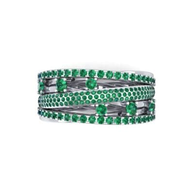 Twist Medley Emerald Ring (1.09 CTW) Top Flat View