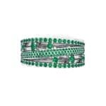 Twist Medley Emerald Ring (1.09 CTW) Top Flat View