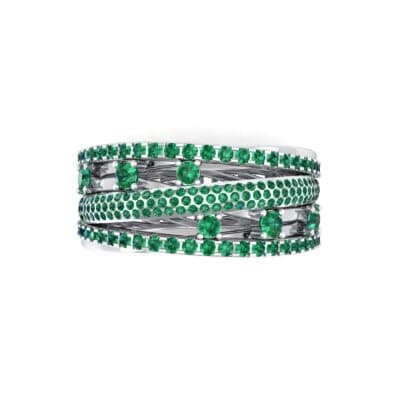Twist Medley Emerald Ring (1.09 CTW) Top Flat View