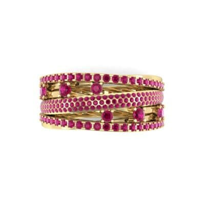 Twist Medley Ruby Ring (1.09 CTW) Top Flat View
