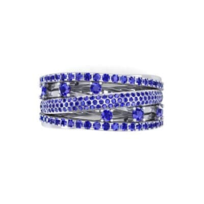 Twist Medley Blue Sapphire Ring (1.09 CTW) Top Flat View