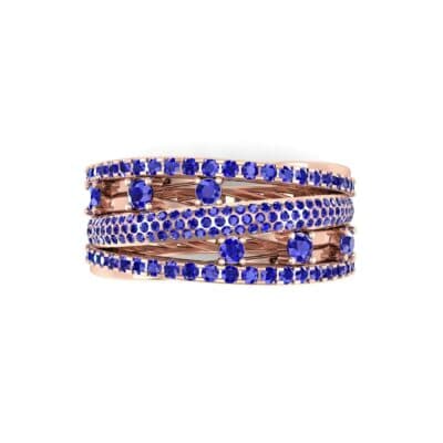 Twist Medley Blue Sapphire Ring (1.09 CTW) Top Flat View