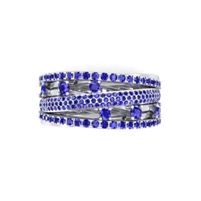 Twist Medley Blue Sapphire Ring (1.09 CTW) Top Flat View