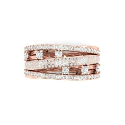 Twist Medley Diamond Ring (1.09 CTW) Top Flat View