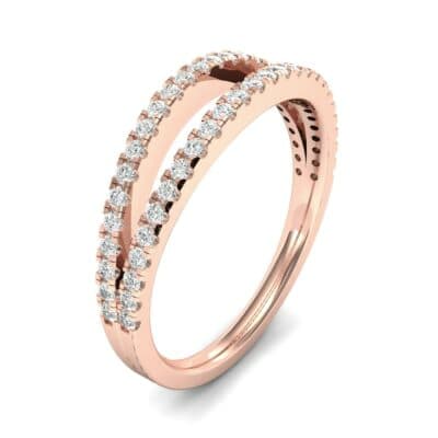 Pave Split Band Diamond Ring (0.36 CTW) Perspective View