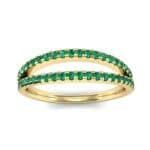 Pave Split Band Emerald Ring (0.36 CTW) Top Dynamic View