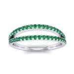 Pave Split Band Emerald Ring (0.36 CTW) Top Dynamic View