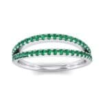 Pave Split Band Emerald Ring (0.36 CTW) Top Dynamic View