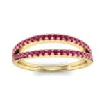 Pave Split Band Ruby Ring (0.36 CTW) Top Dynamic View