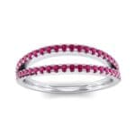Pave Split Band Ruby Ring (0.36 CTW) Top Dynamic View
