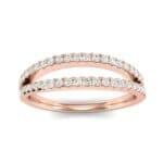 Pave Split Band Diamond Ring (0.36 CTW) Top Dynamic View