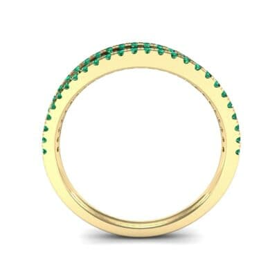 Pave Split Band Emerald Ring (0.36 CTW) Side View