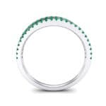 Pave Split Band Emerald Ring (0.36 CTW) Side View