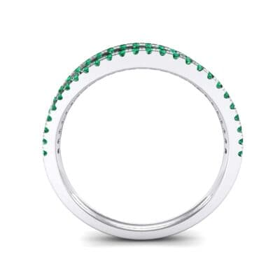 Pave Split Band Emerald Ring (0.36 CTW) Side View