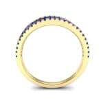 Pave Split Band Blue Sapphire Ring (0.36 CTW) Side View