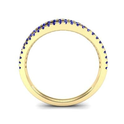 Pave Split Band Blue Sapphire Ring (0.36 CTW) Side View