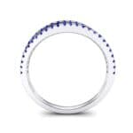 Pave Split Band Blue Sapphire Ring (0.36 CTW) Side View