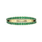 Pave Split Band Emerald Ring (0.36 CTW) Top Flat View