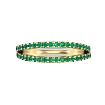 Pave Split Band Emerald Ring (0.36 CTW) Top Flat View