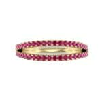 Pave Split Band Ruby Ring (0.36 CTW) Top Flat View