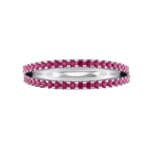 Pave Split Band Ruby Ring (0.36 CTW) Top Flat View