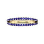 Pave Split Band Blue Sapphire Ring (0.36 CTW) Top Flat View