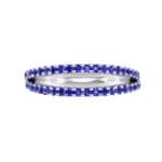 Pave Split Band Blue Sapphire Ring (0.36 CTW) Top Flat View
