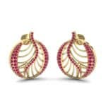 Palma Pave Ruby Earrings (1.1 CTW) Perspective View