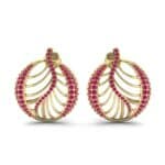 Palma Pave Ruby Earrings (1.1 CTW) Side View
