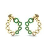 Half-Pave Eyelet Emerald Earrings (0.44 CTW) Perspective View