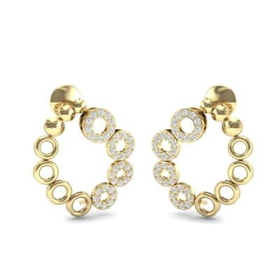 Half-Pave Eyelet Diamond Earrings (0.44 CTW) Perspective View